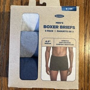 NWT Old Navy Men’s Boxer Briefs 3-Pack Size Small 4.5” Inseam Cotton Stretch